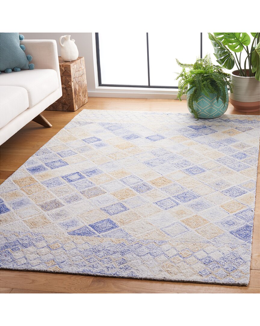Abstract Sunmist Blue Hand-Tufted Rug