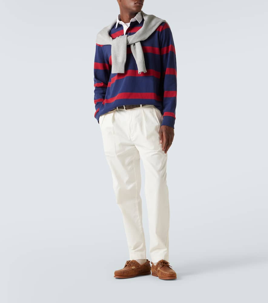 Striped cotton polo shirt