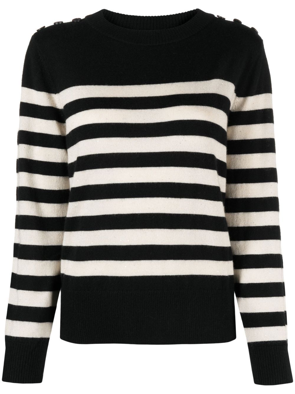 Cashmere striped jumper - Black