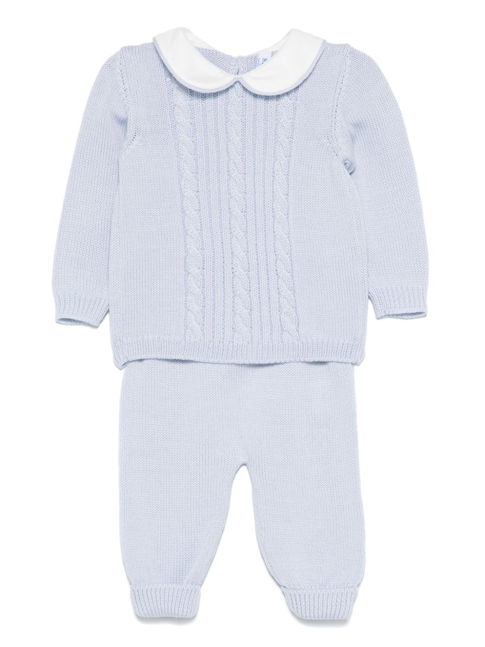 Cable-knit sweater and trousers - Blue