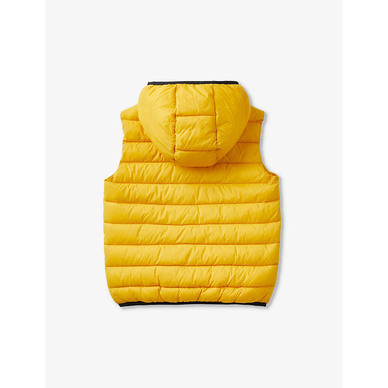 Boys Sunshine Yellow Kids Logo-embroidered Padded Shell Gilet 
