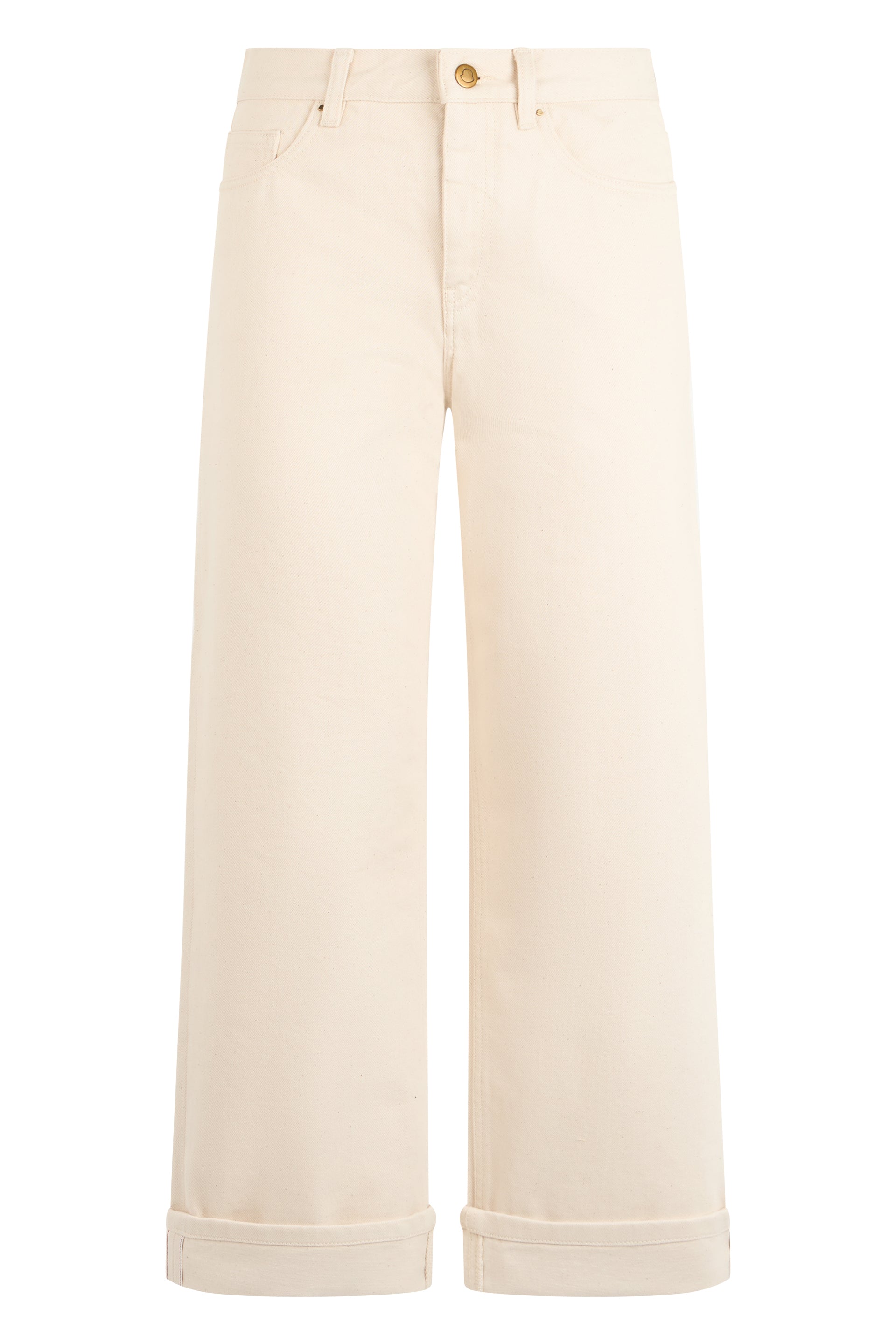 Comfortable Cotton Twill Pants with Cuff for Women