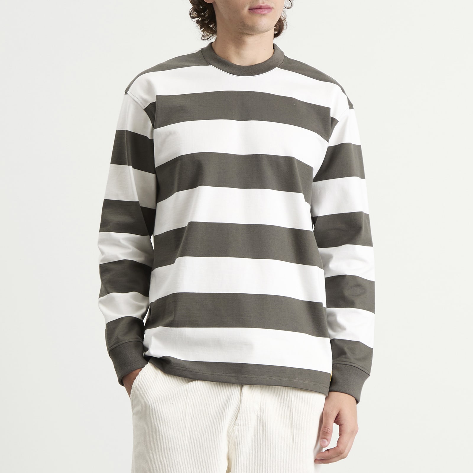 Men's Long Sleeve Wide Stripe T-Shirt Chimera/Milk