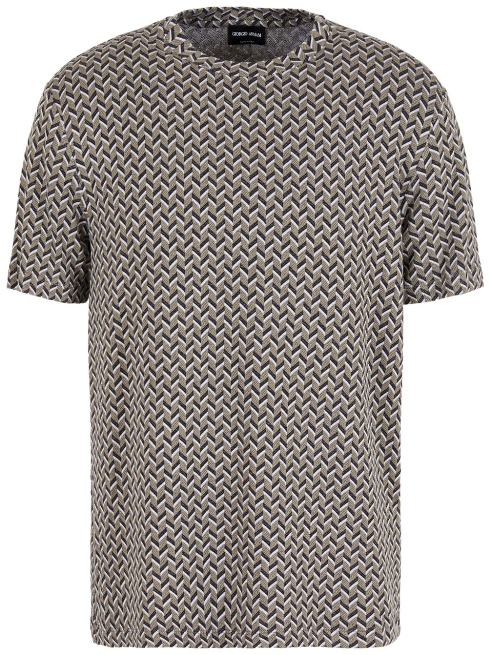 Chevron-pattern jacquard T-shirt - Grey