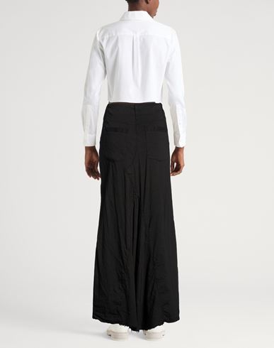Woman Maxi skirt Black Size 2 Cotton, Linen, Elastane