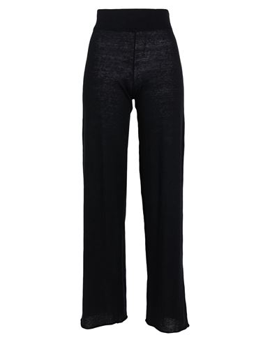Woman Pants Black Size 8 Linen, Cotton