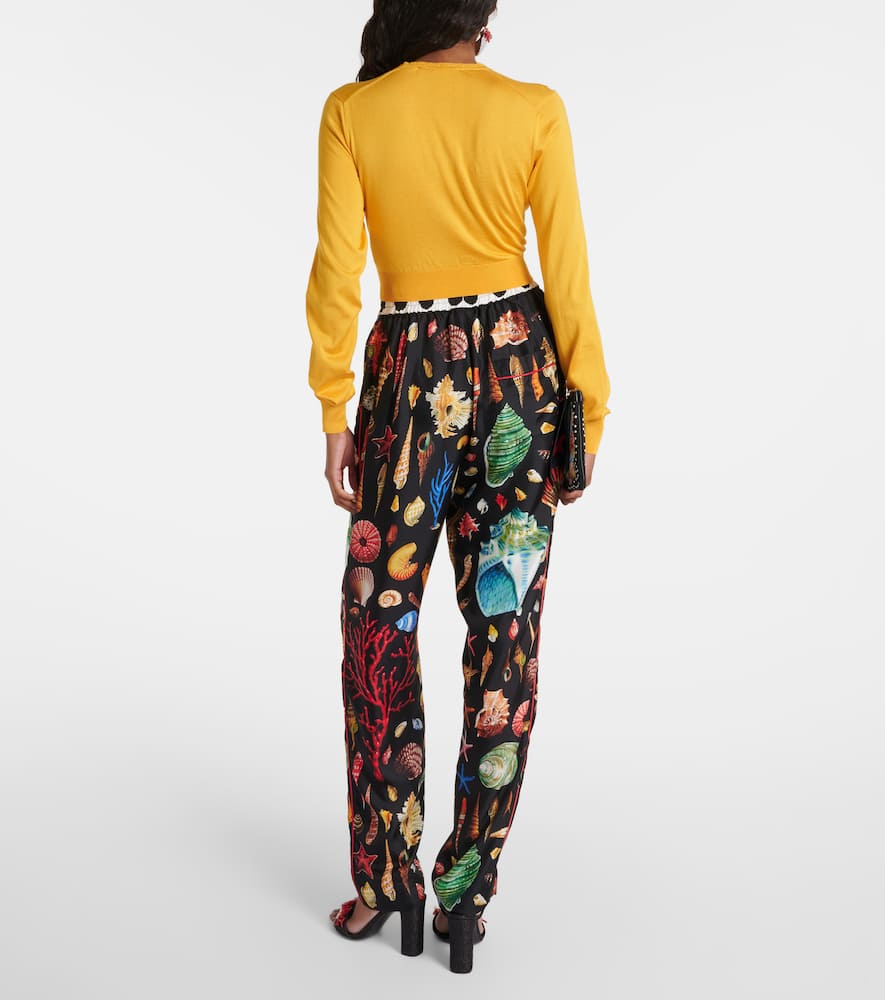 Cropped silk cardigan