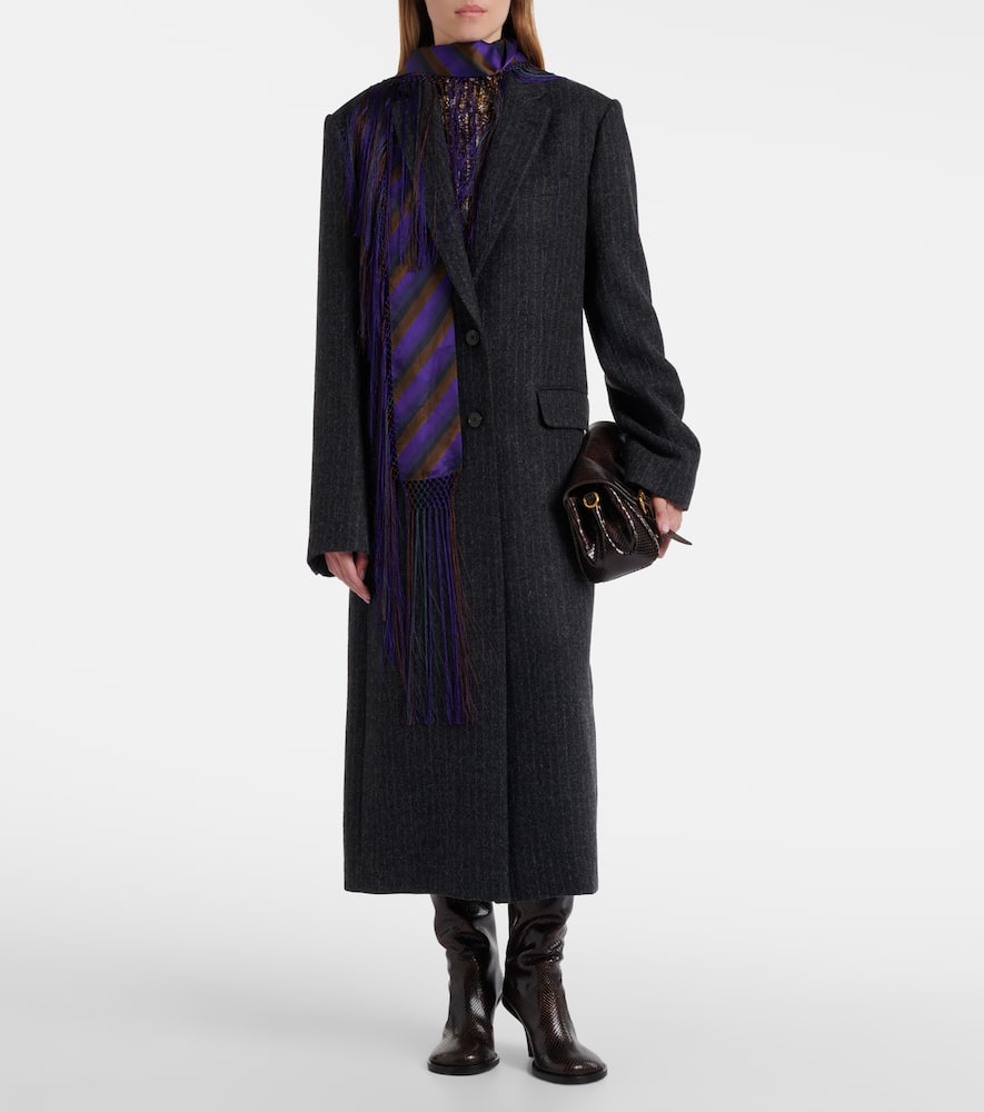 Chalk stripe wool coat