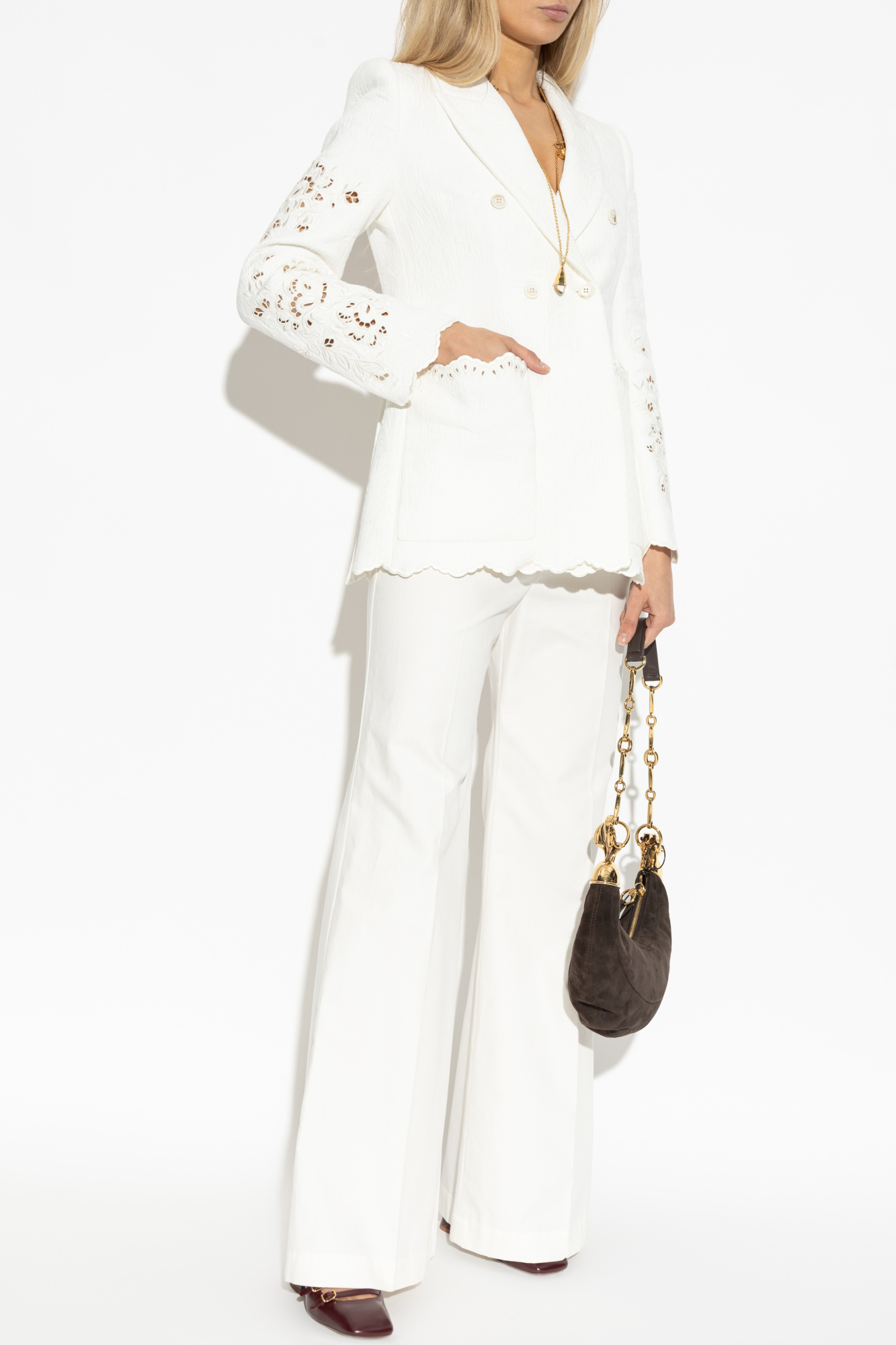 Double-breasted Blazer, Women's, White