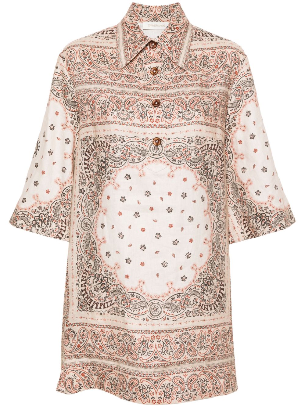 Linen tunic dress - Neutrals