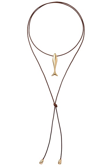 Eliou Minnow Wrap Necklace in Gold Plated - Metallic Gold. a