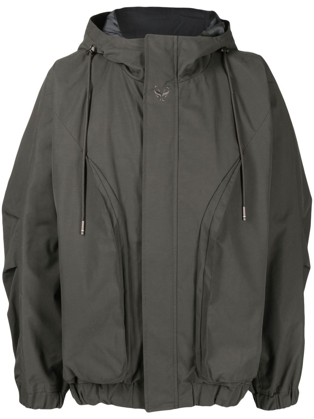 Hooded long-sleeve windbreaker - Grey