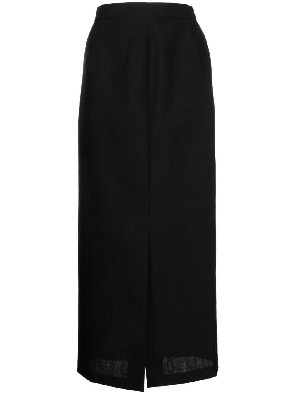 High-waisted wool maxi skirt - Black
