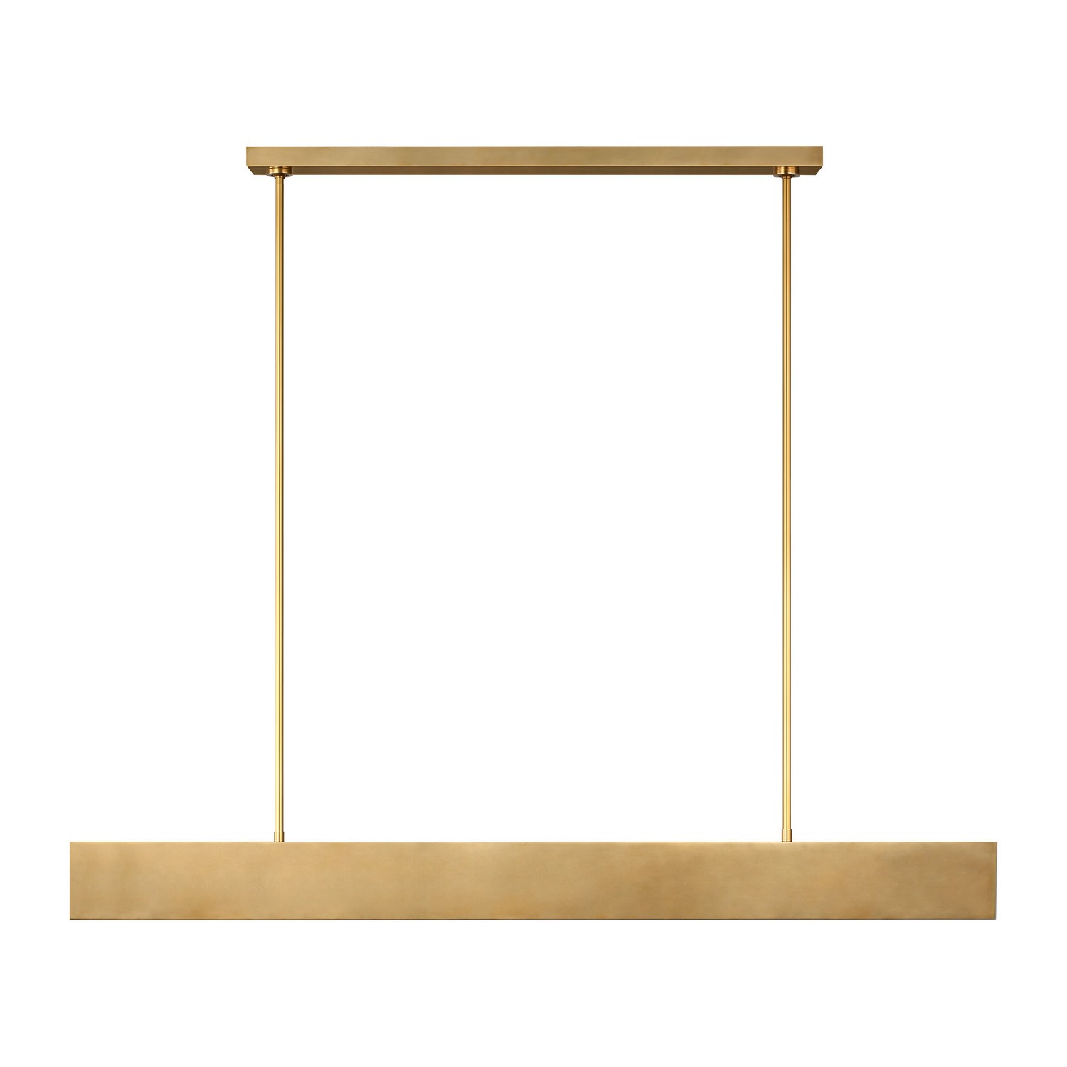 Natural Brass LED Linear Chandelier from the Pench Collection