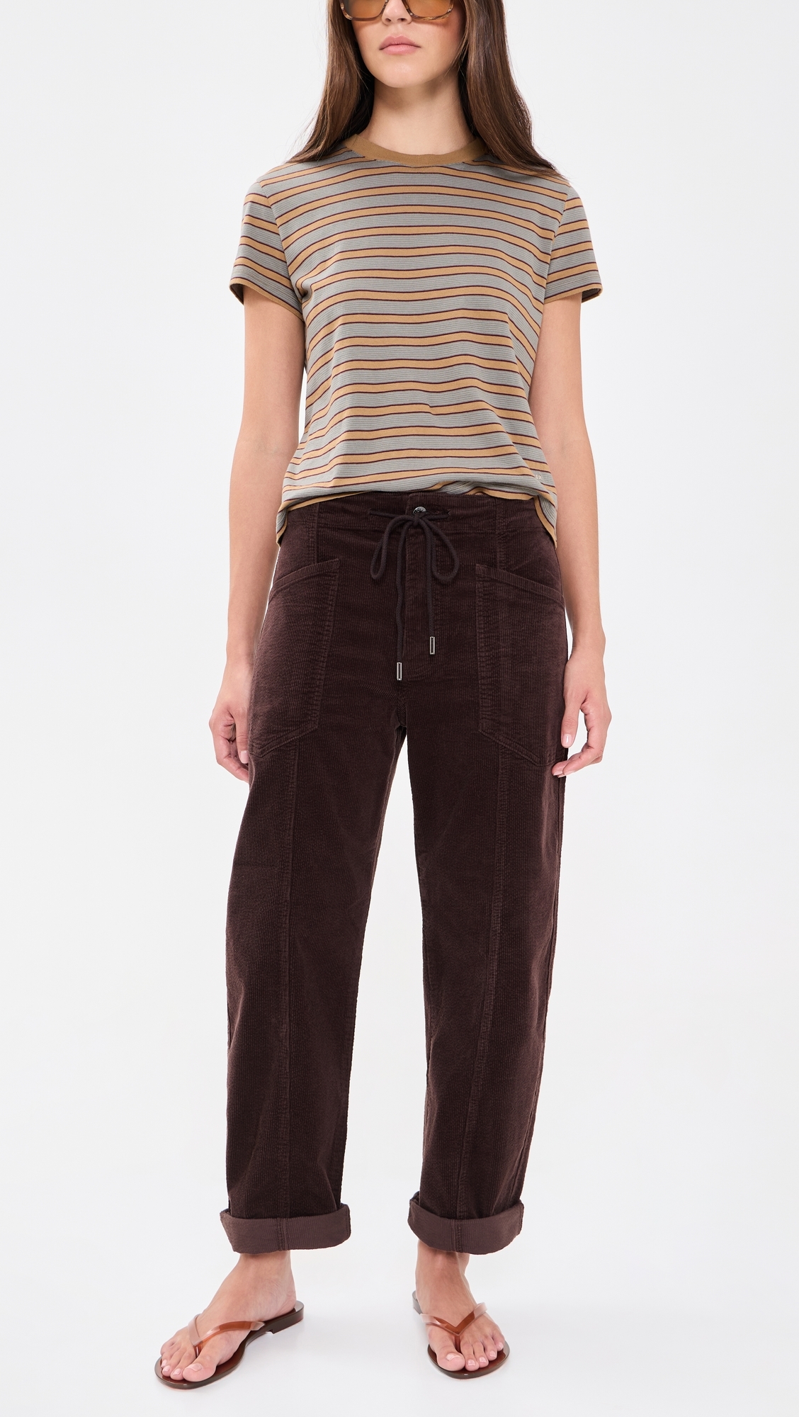 Villa Corduroy Barrel Pants Chocolate