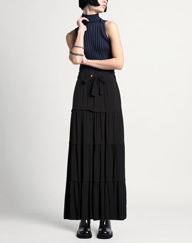 Woman Maxi skirt Black Size 10 Viscose