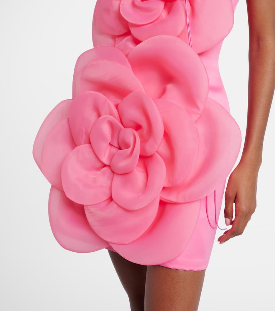 Floret floral-appliqué bustier dress