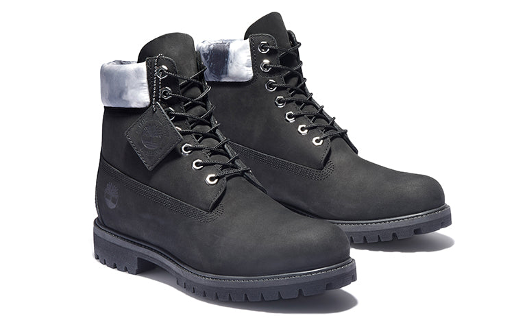 Premium 6 Inch Waterproof Boots 'Black Nubuck with Grey Camo Collar'
