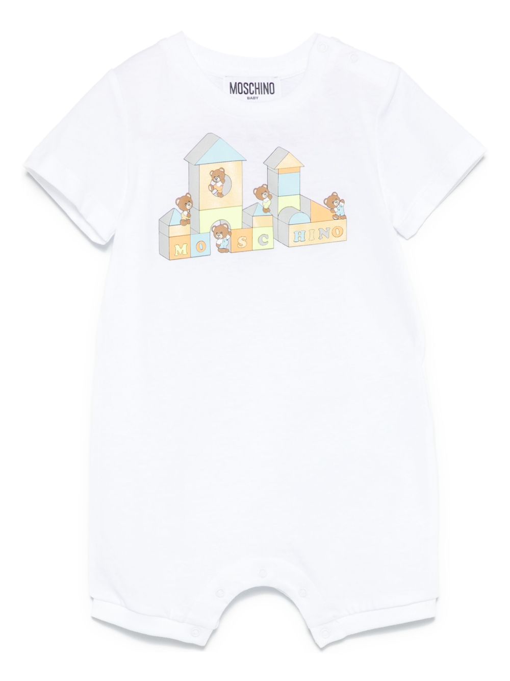 Teddy Bear-print romper - White