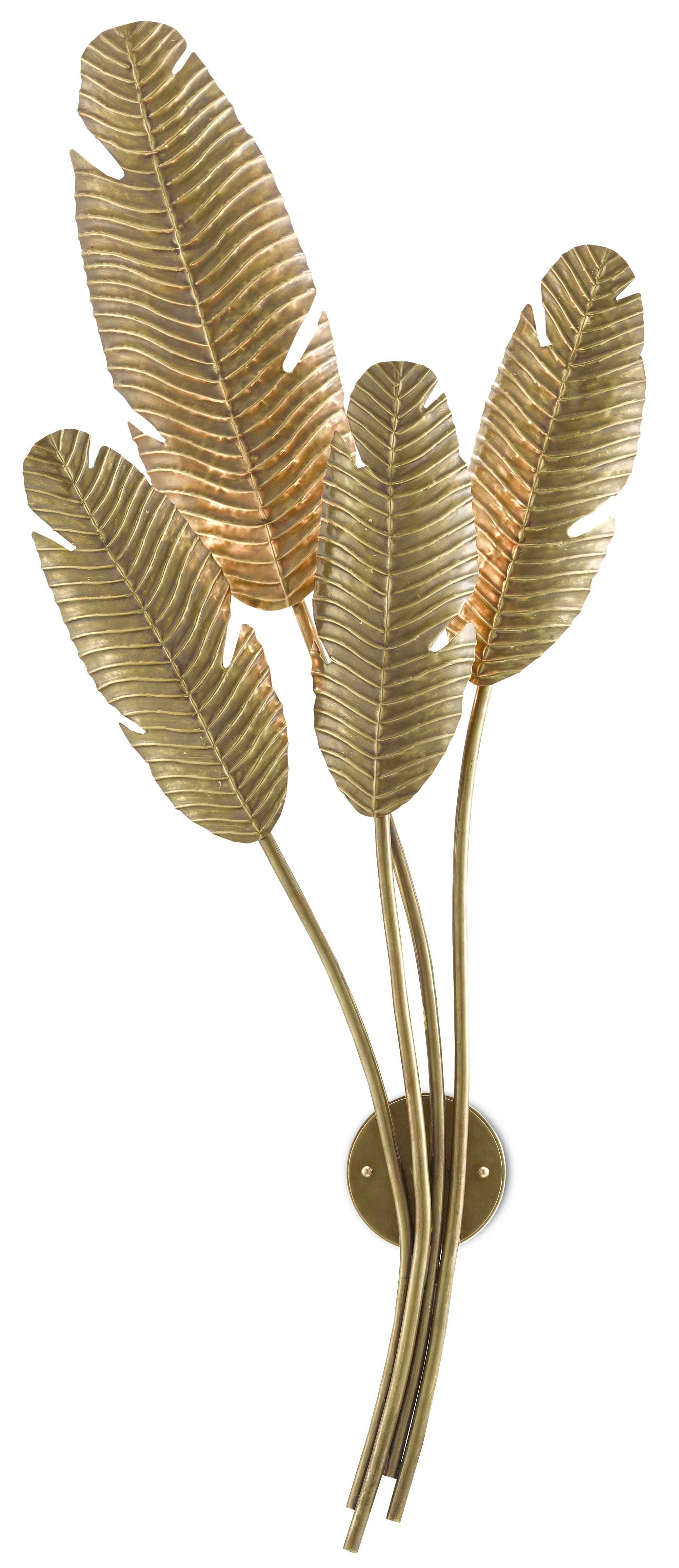Vintage Brass Four Light Wall Sconce from the Tropical Collection