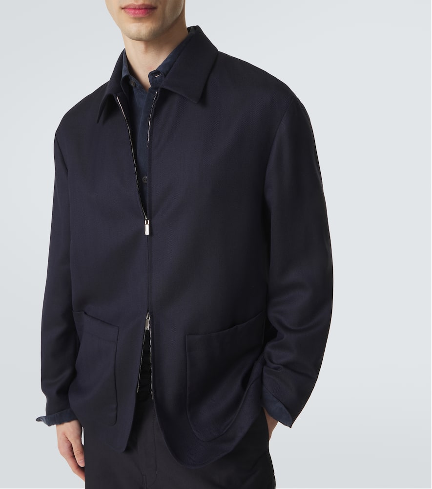Chevron wool and cashmere-blend jacket