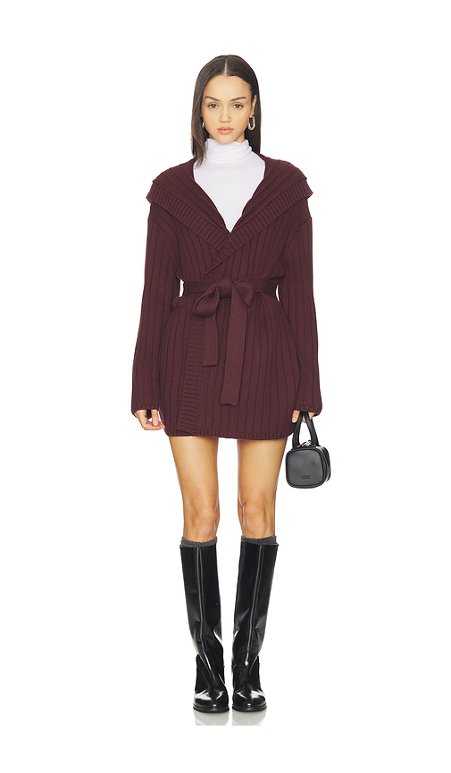 Lovers and Friends Sariah Wrap Cardigan in Burgundy. - XS also in L, M, S