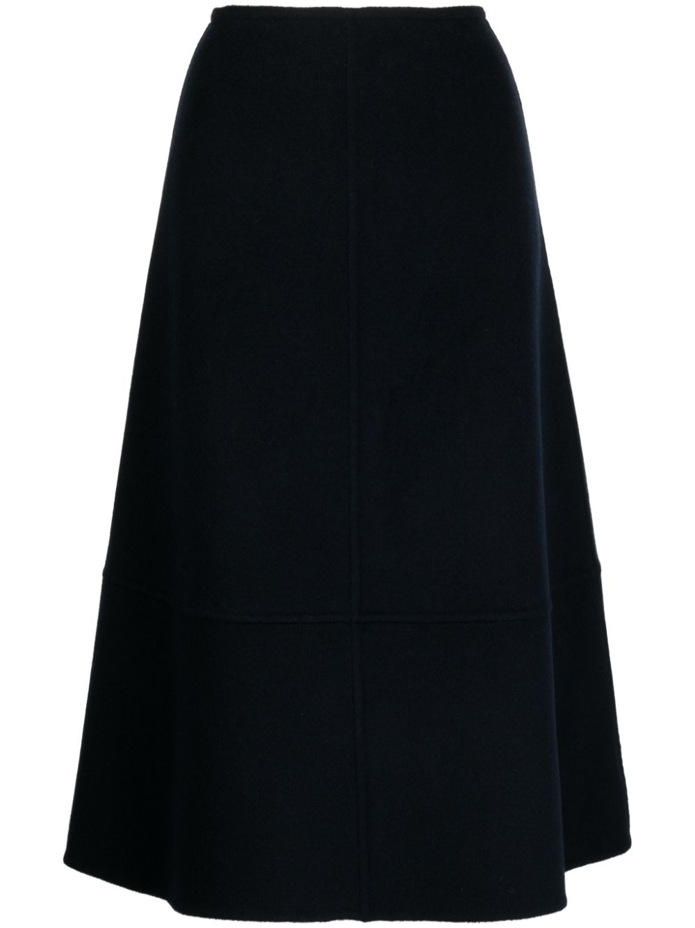 High-waisted knitted midi skirt - Blue