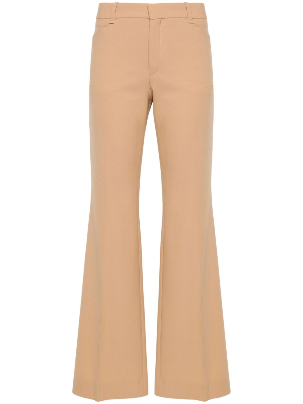 Wool-blend flared trousers - Neutrals