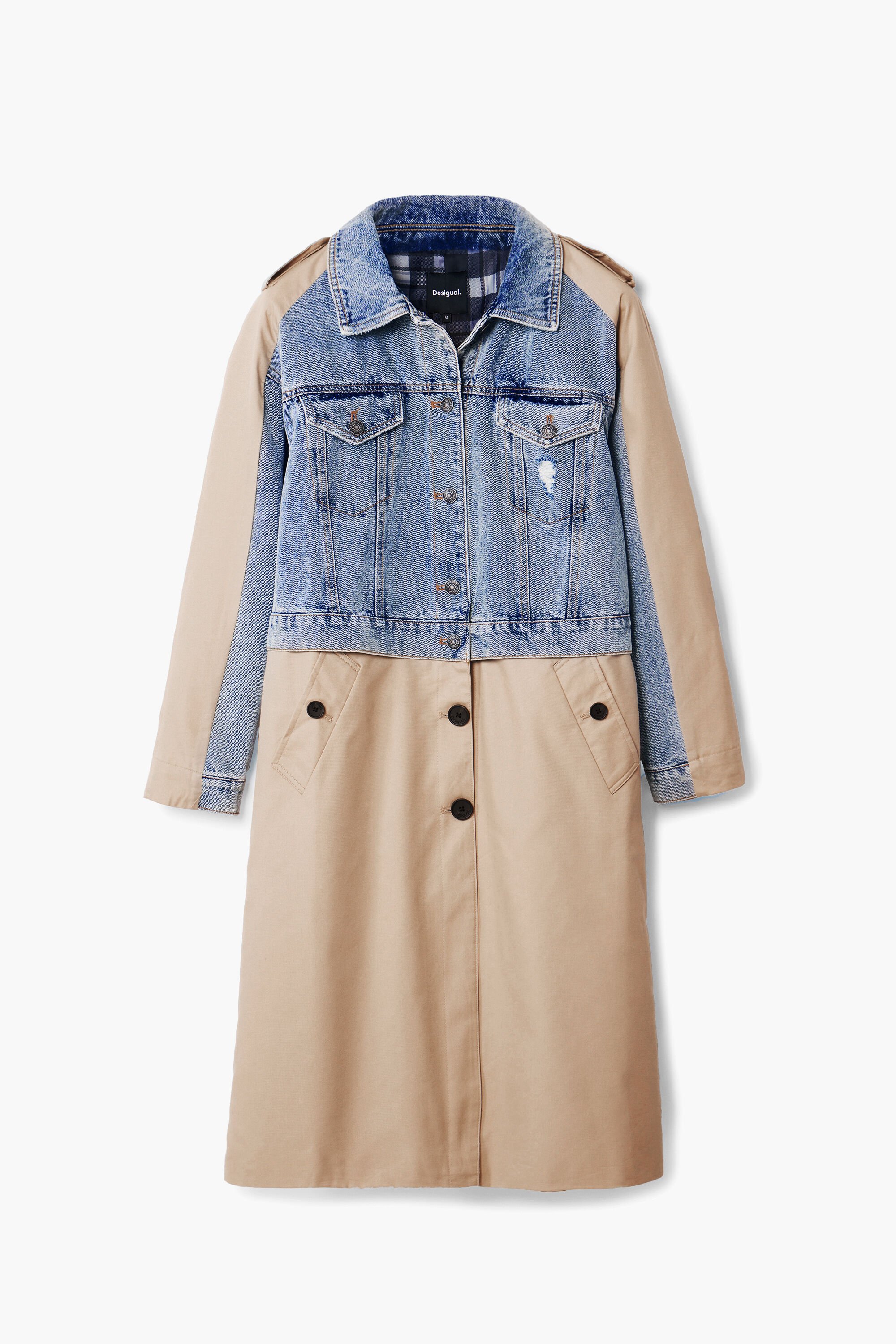 Hybrid denim trench coat