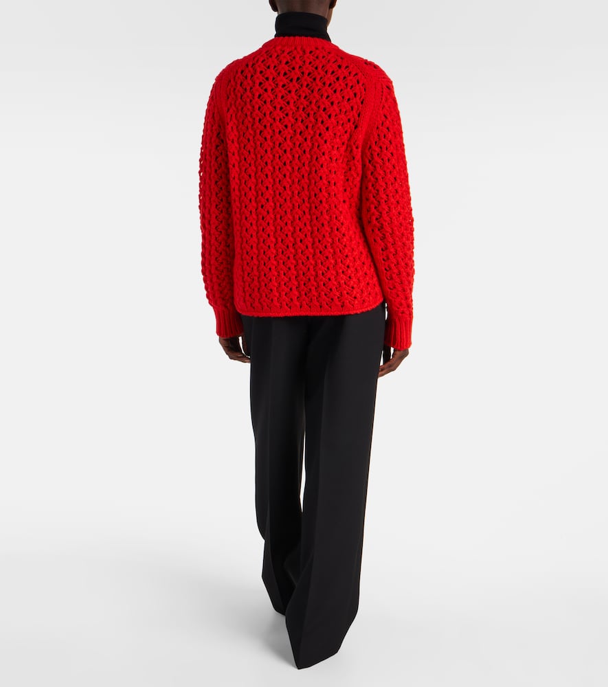 Open-knit wool cardigan