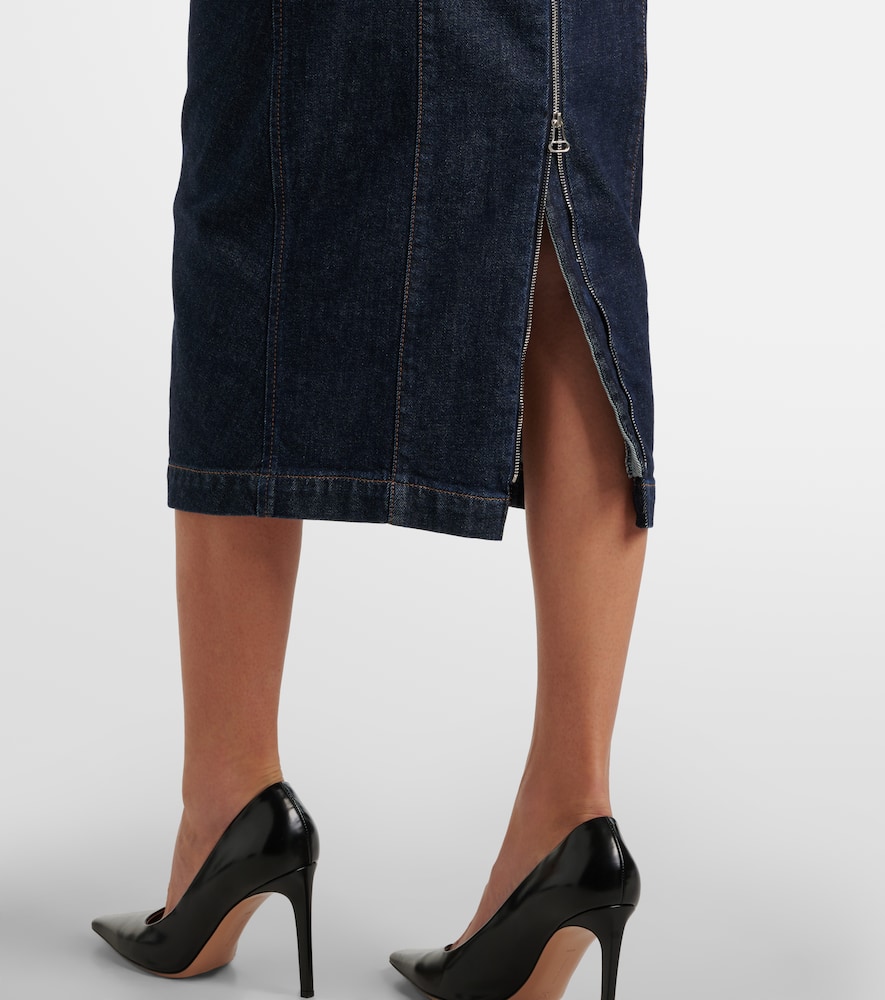 Geranio denim midi dress