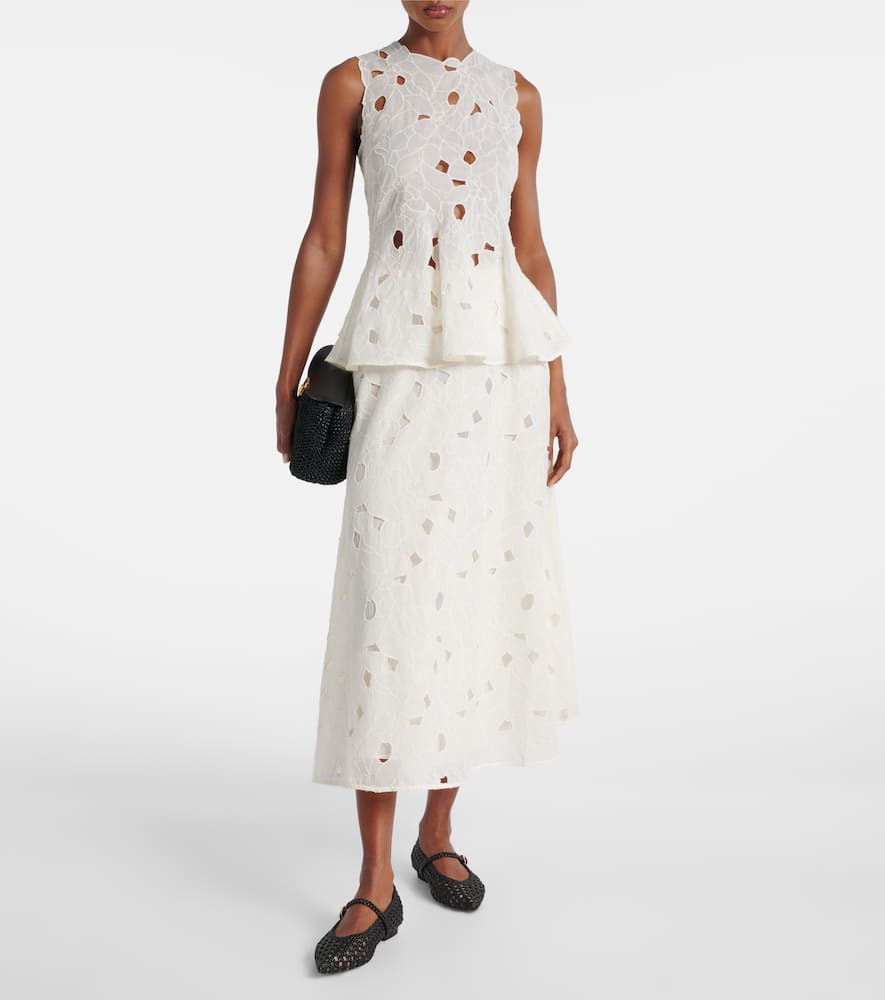 Caro cotton organdy maxi skirt
