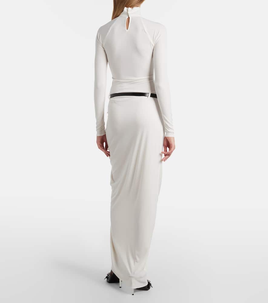 Belted draped gown