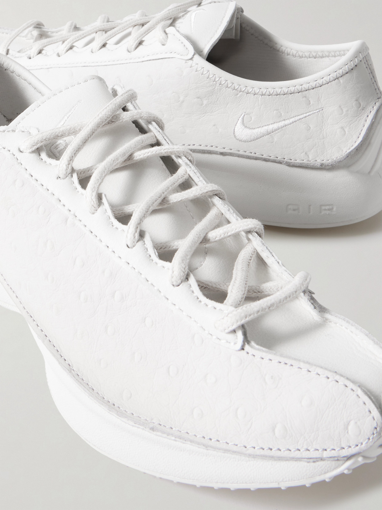 Air Superfly Ostrich-effect Leather Sneakers - Off-white
