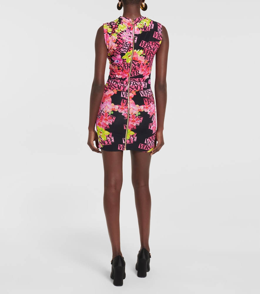 Floral-print jersey minidress