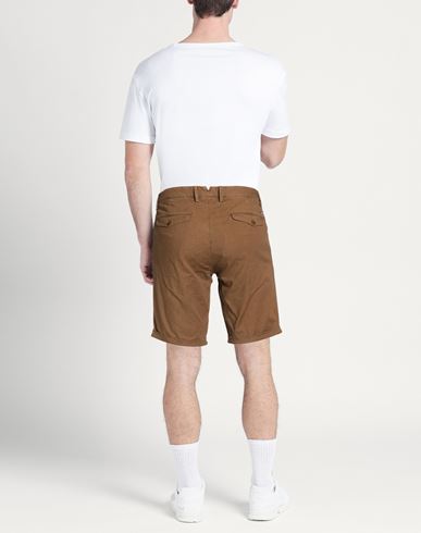 Man Shorts & Bermuda Shorts Brown Size 31 Cotton, Linen, Elastane