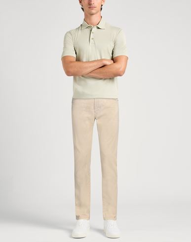 Man Pants Beige Size 31 Cotton, Elastane