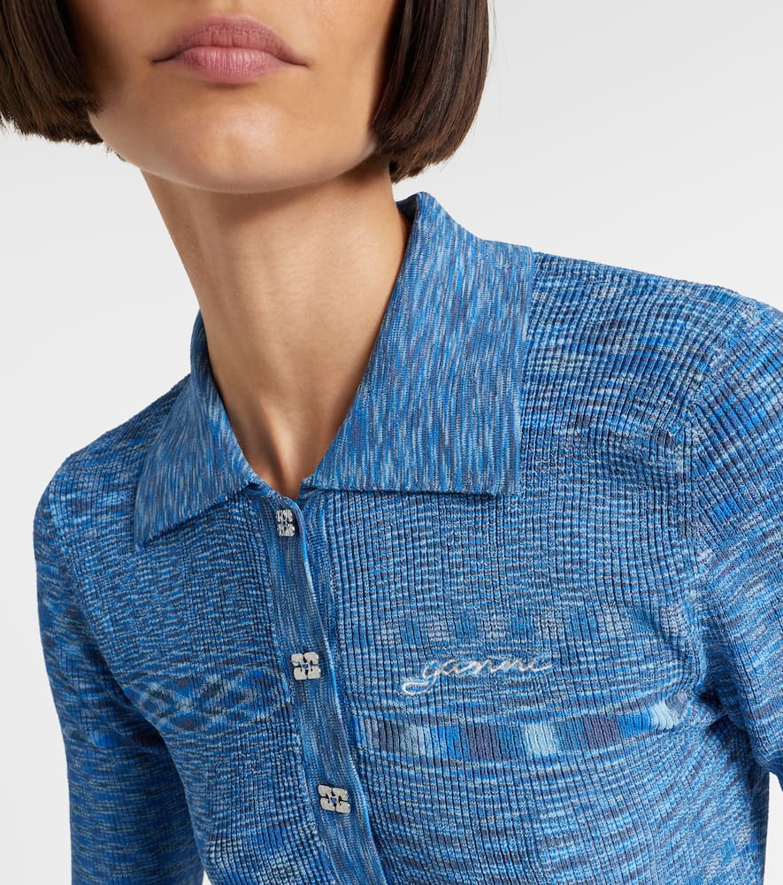 Space-dyed polo sweater