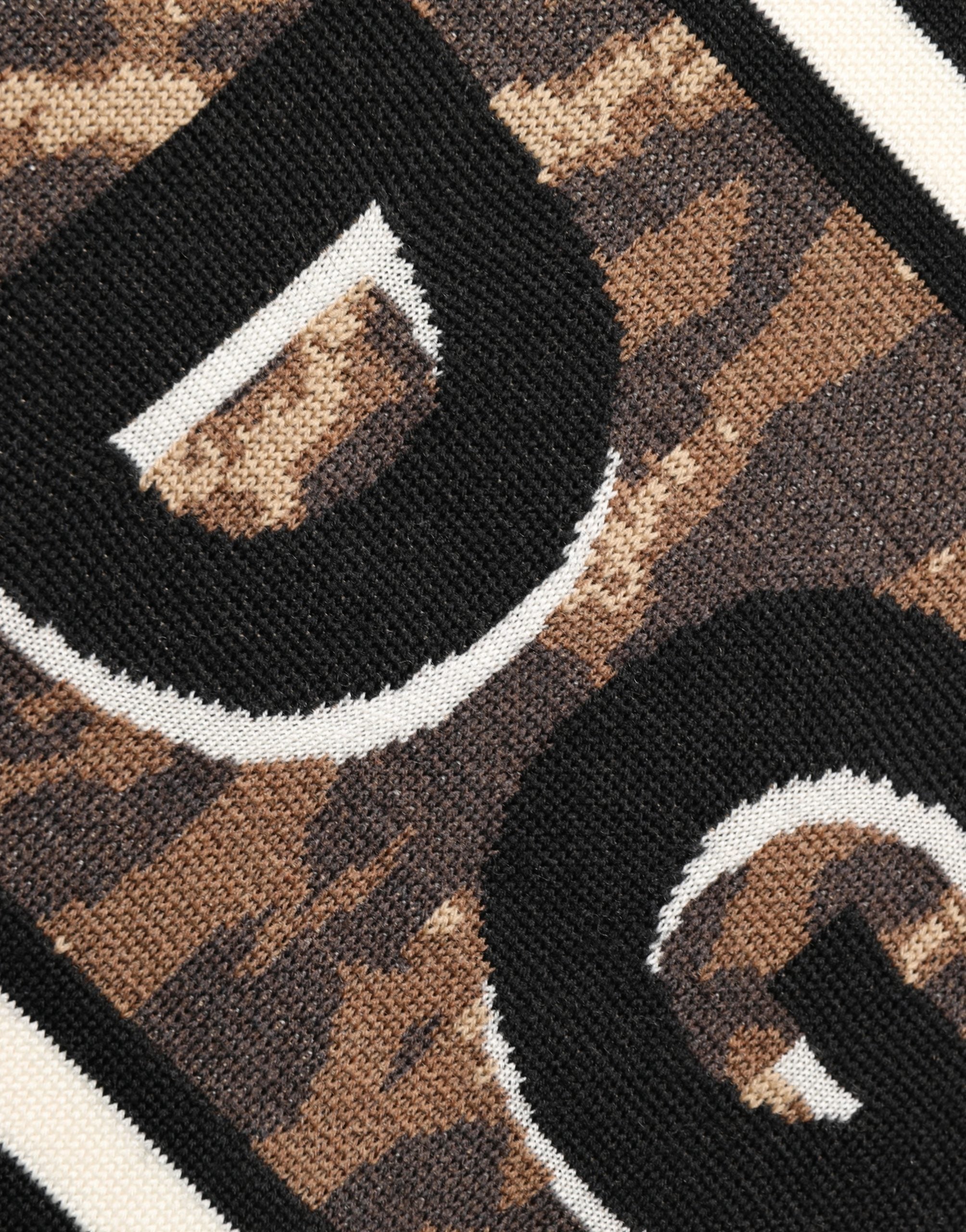 Leopard-Print Wool Crew Neck Sweater — Black
