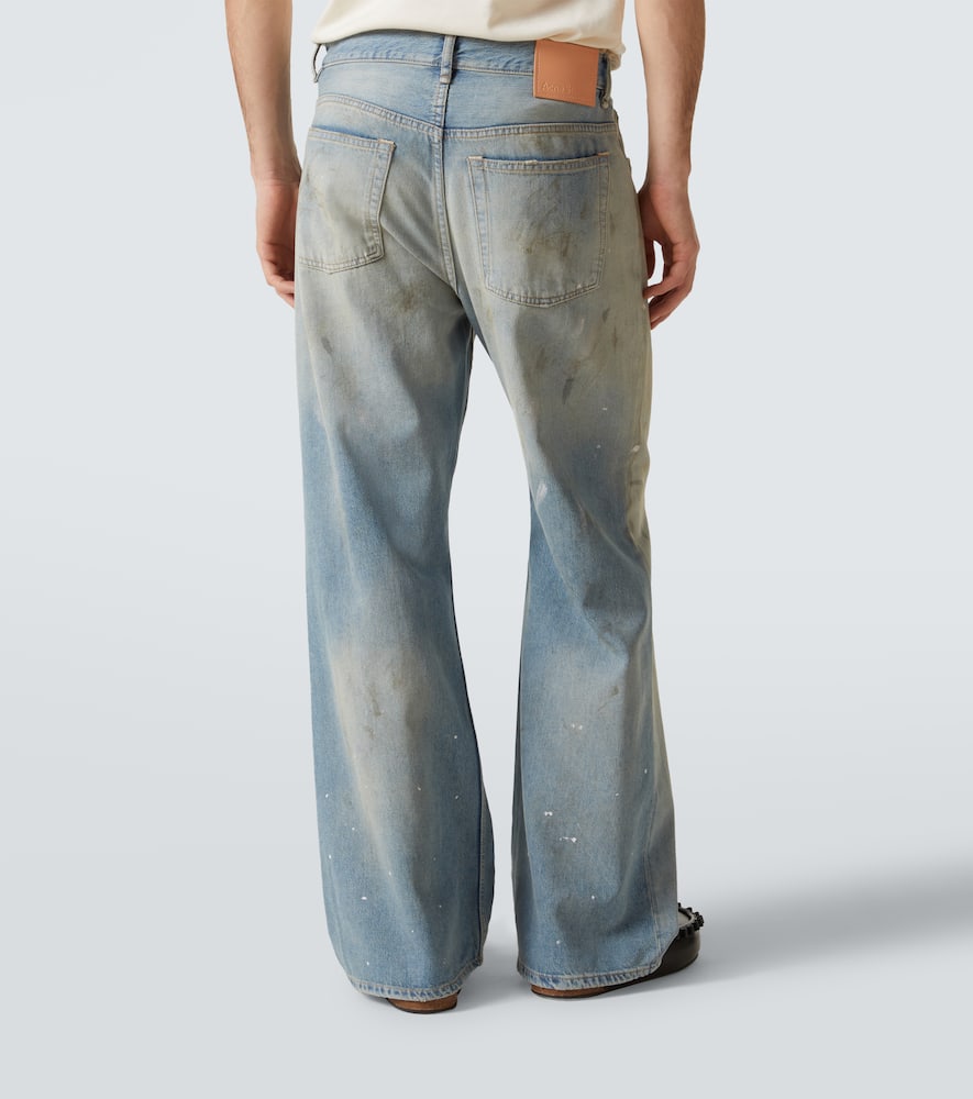 High-rise printed wide-leg jeans