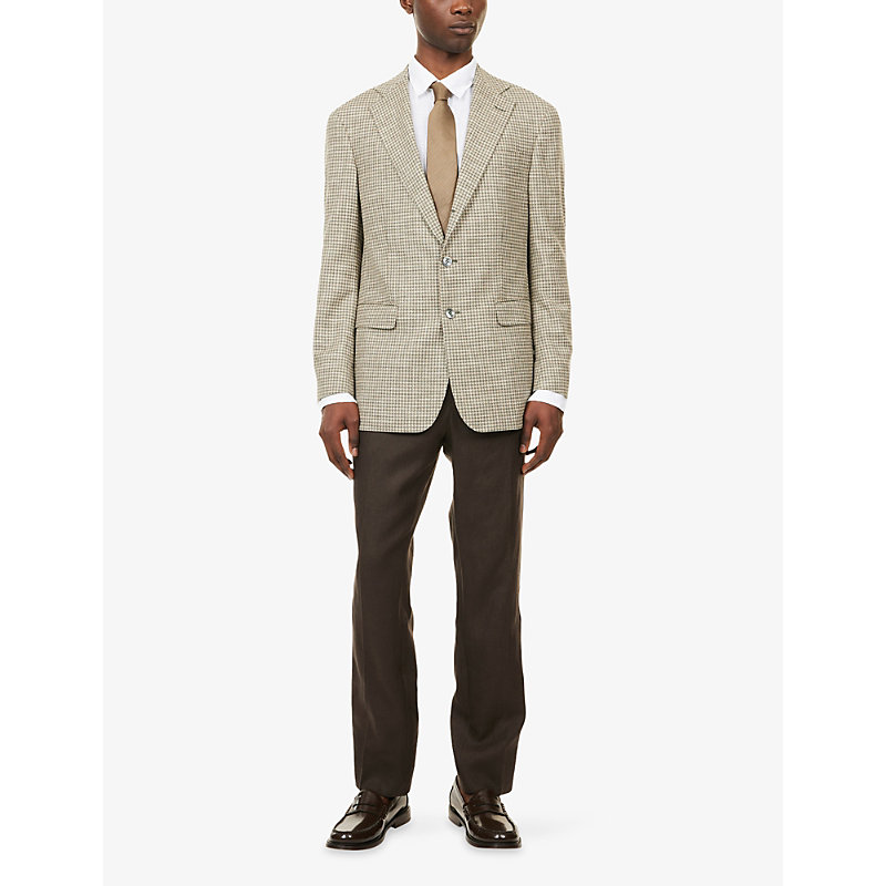 Mens Robert Single-Breasted Silk and Cotton Blazer