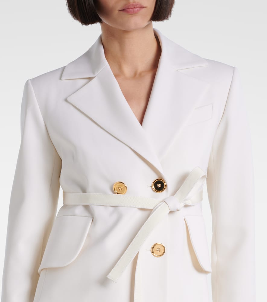 Patou Double-breasted belted wool-blend blazer