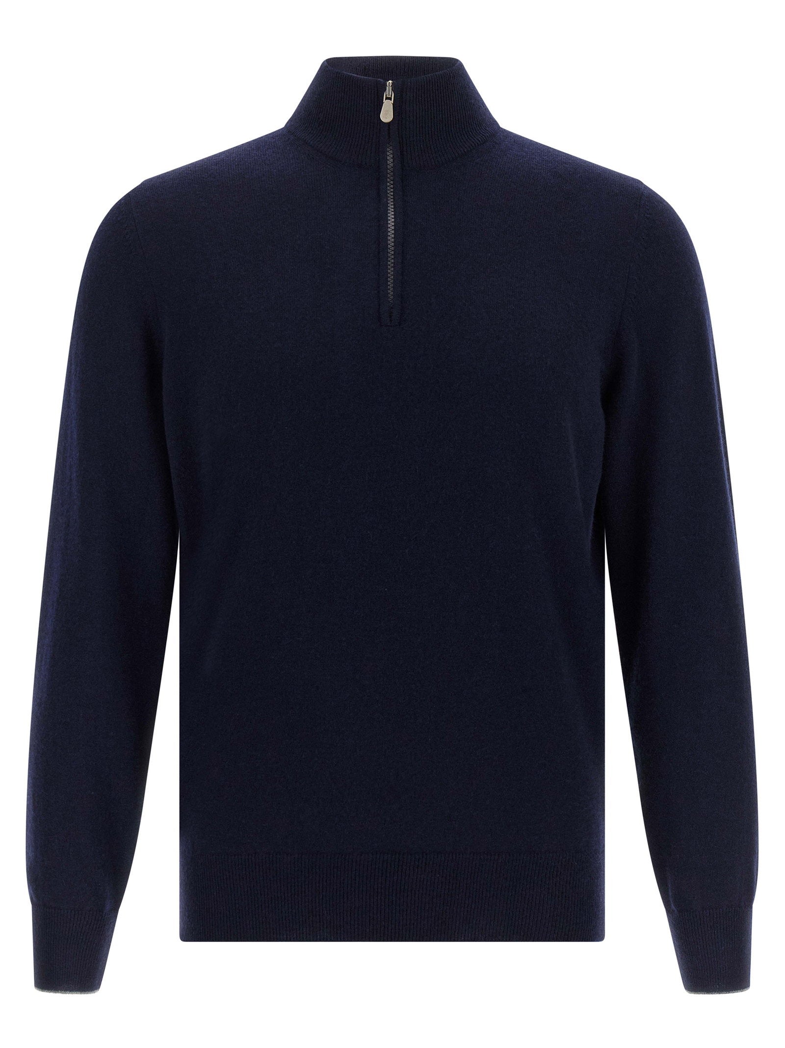 Half-Zip Cashmere Sweater — Navy