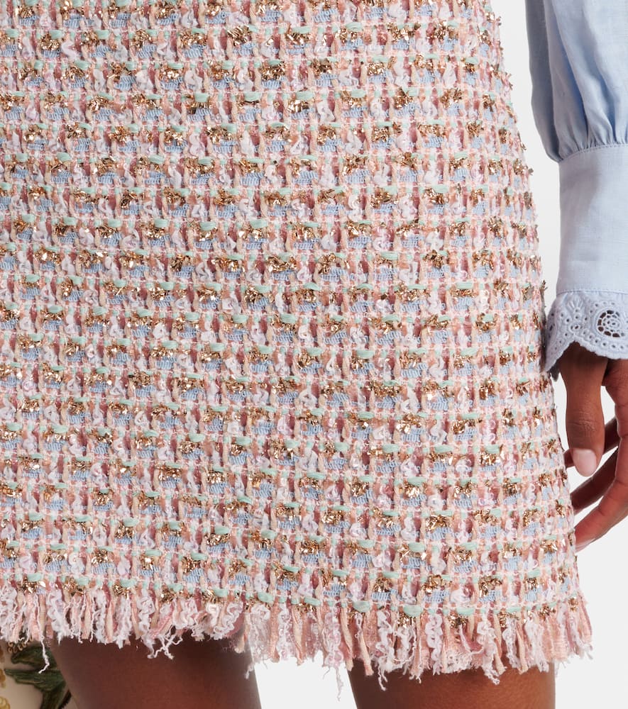 Embellished tweed miniskirt