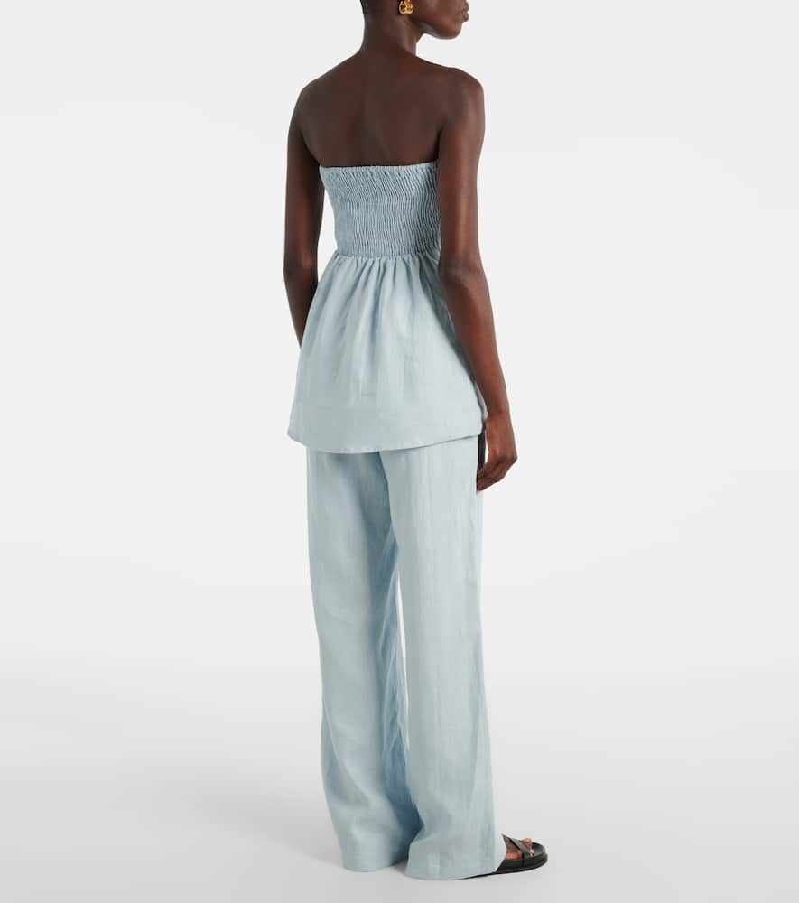 Boe Tunic strapless linen top