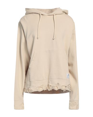 Woman Sweatshirt Beige Size M Cotton
