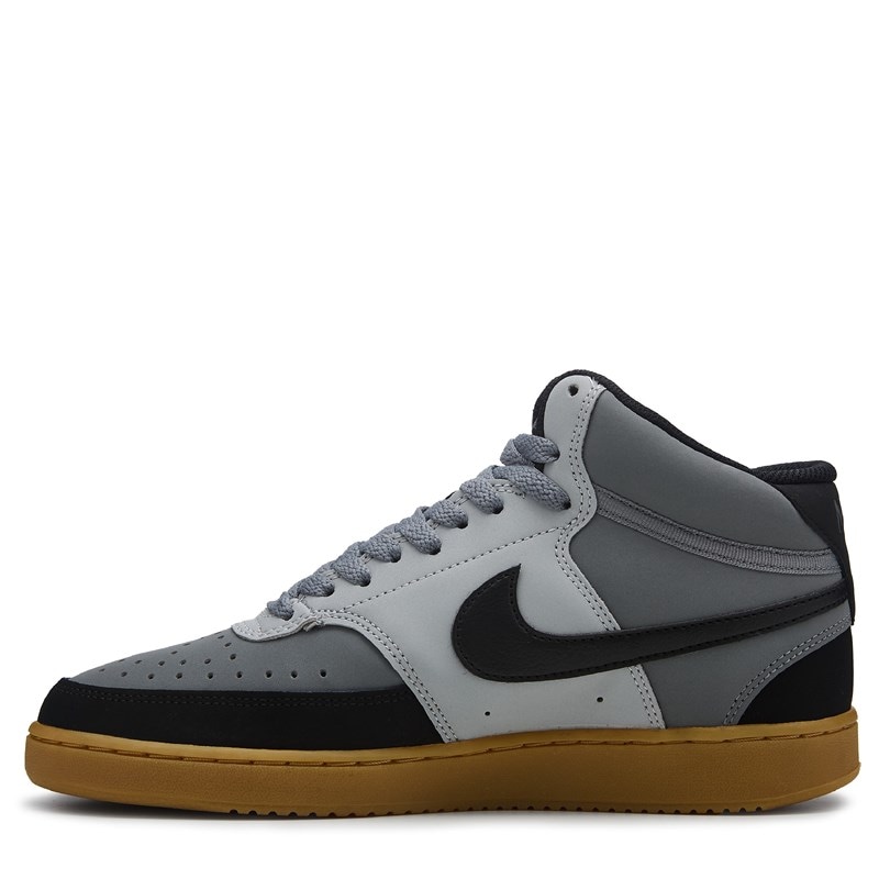 Men's Court Vision Mid Sneakers (Grey/Black/Gum)