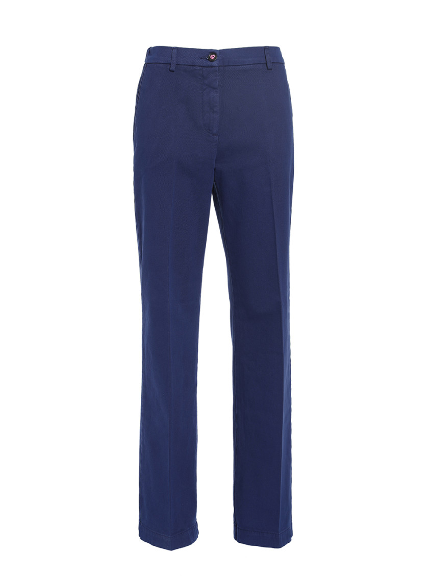 Blue Cropped Flared Trousers