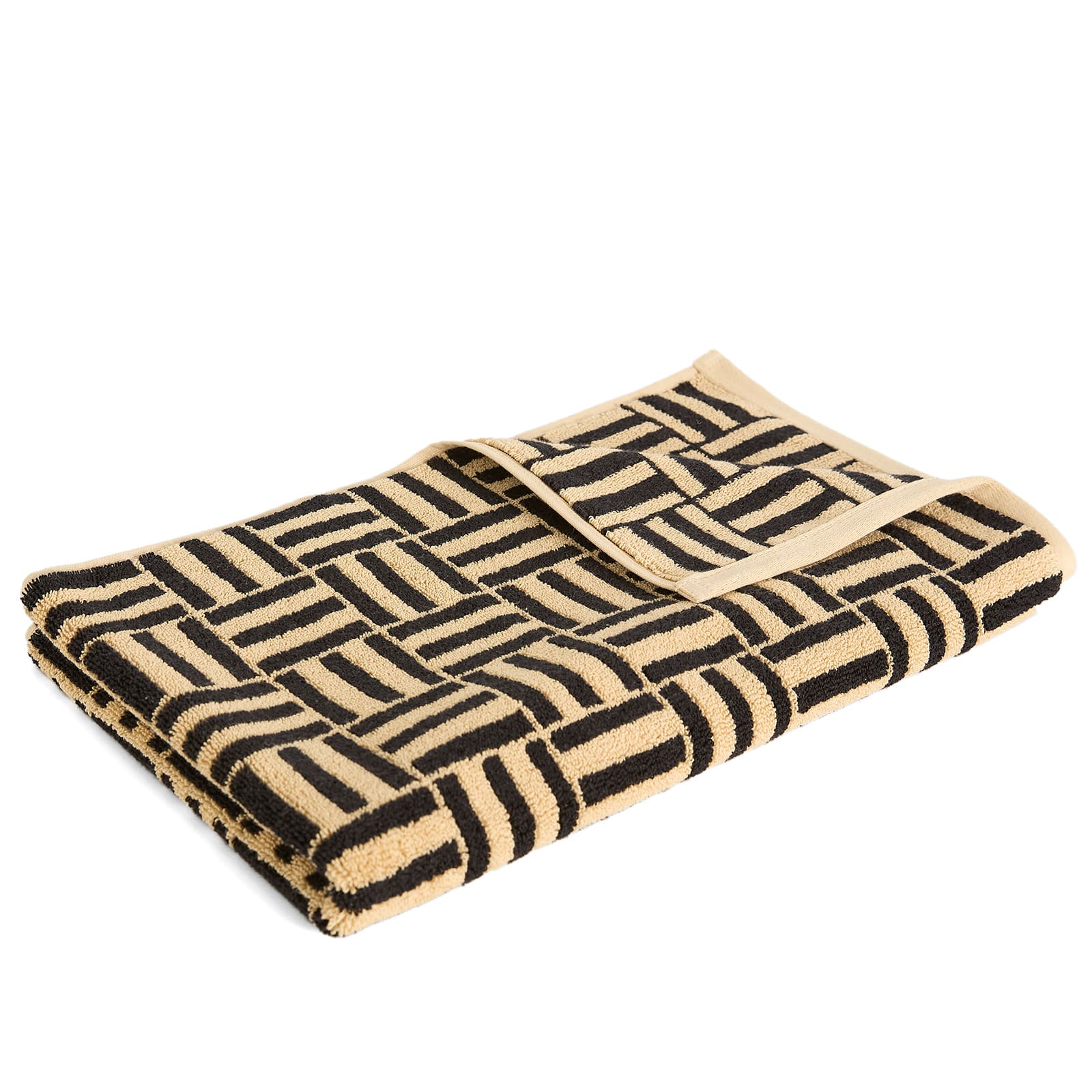 BAINA Saroma Bath Mat in Sand & Noir - Black.  a