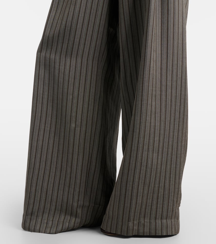 Striped wide-leg pants